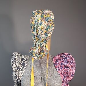 3 Surgical Scrub Caps With Ponytail Tie